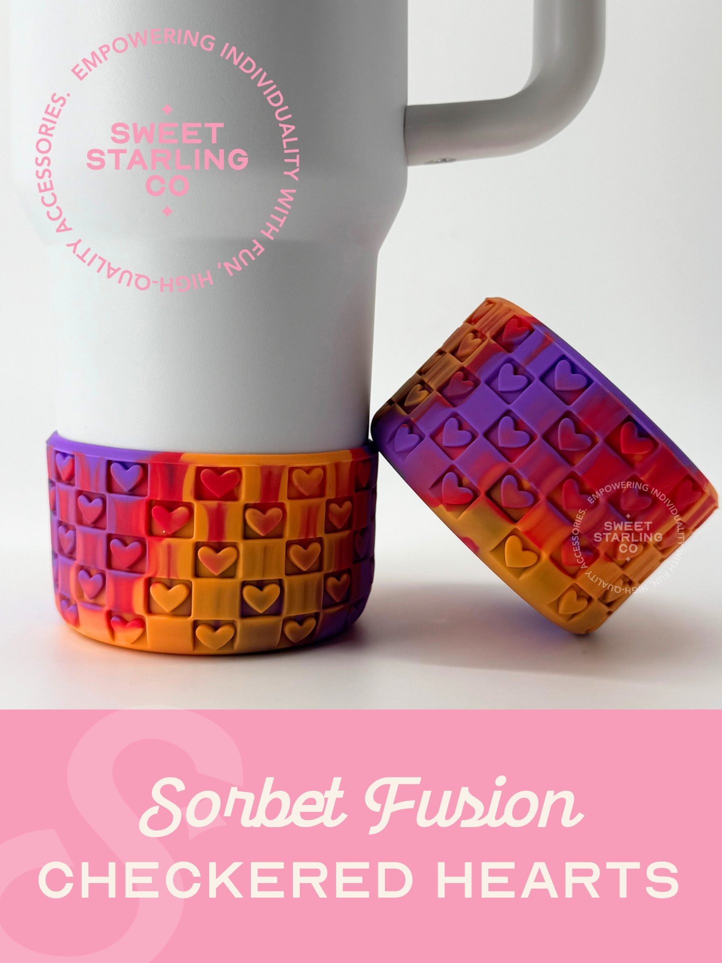 Checkered Hearts Tumbler Boots: Sorbet Fusion