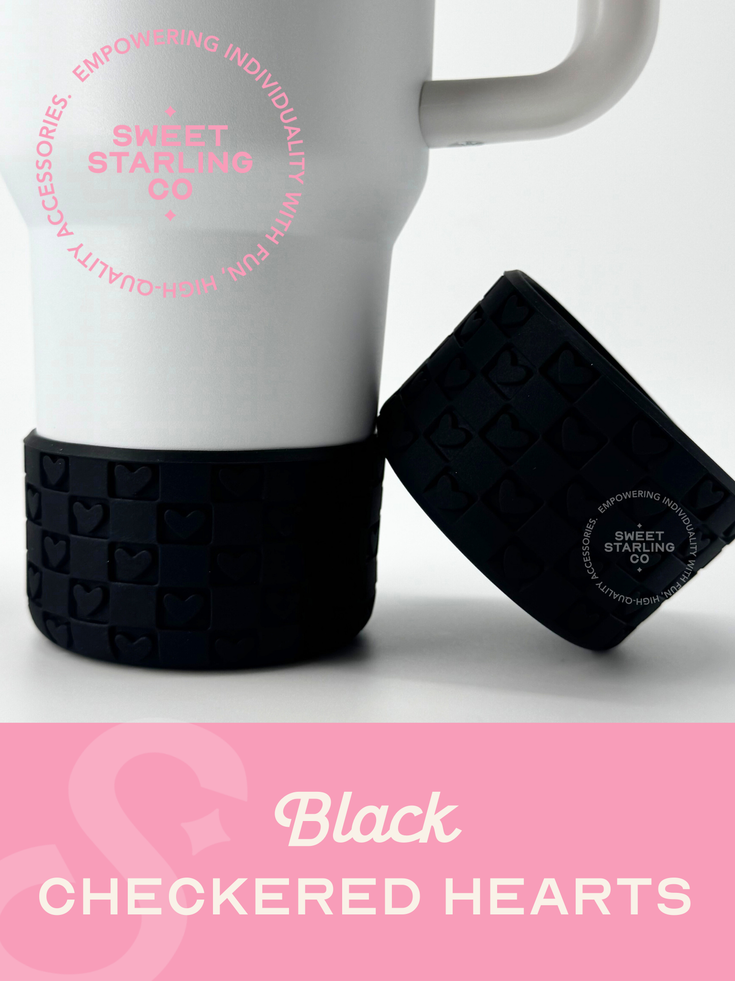 Checkered Hearts Tumbler Boots: Black