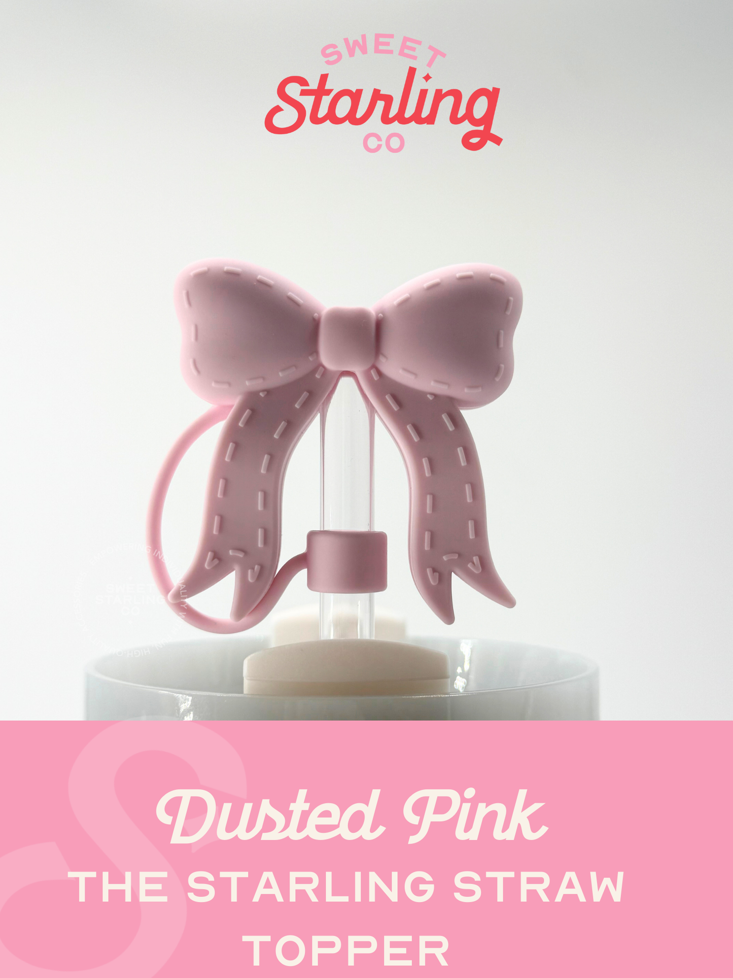 The Starling Straw Topper- Dusted Pink