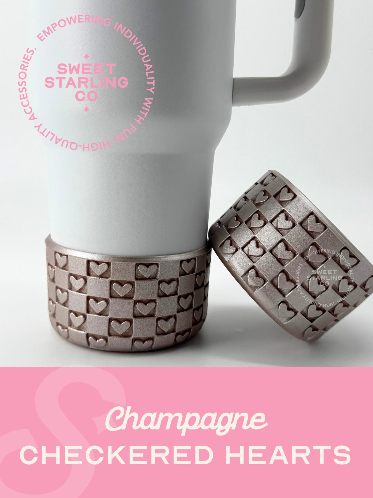 Checkered Hearts Tumbler Boots: Champagne
