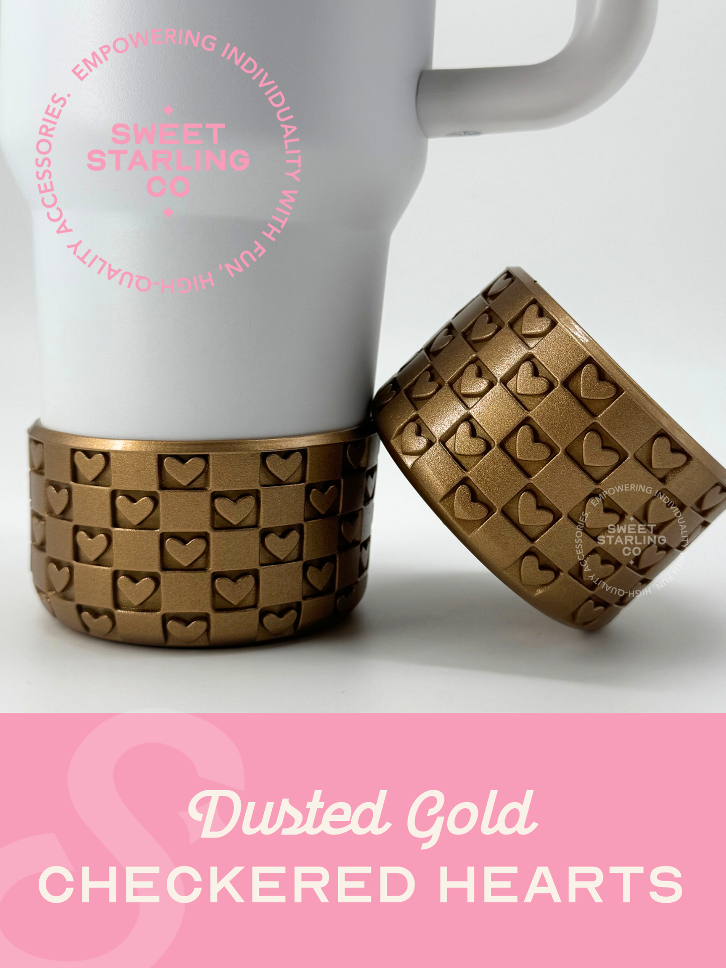 Checkered Hearts Tumbler Boots: Dusted Gold