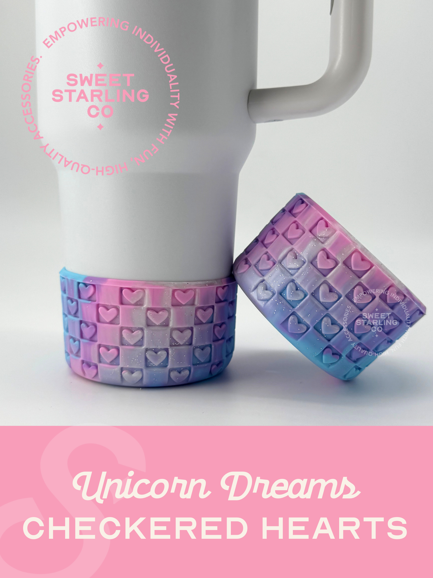 Checkered Hearts Tumbler Boots: Unicorn Dreams