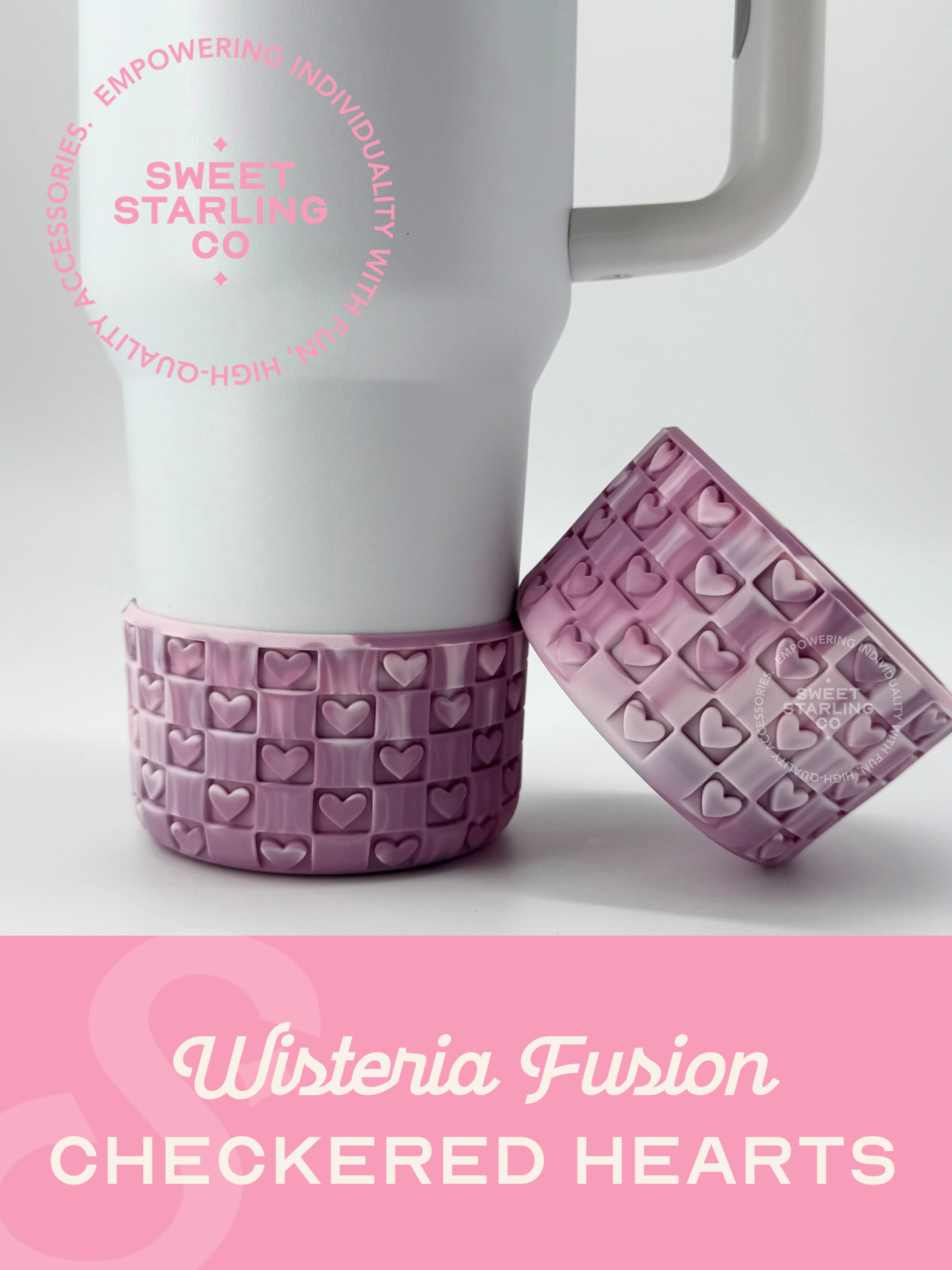 Checkered Hearts Tumbler Boots: Wisteria Fusion