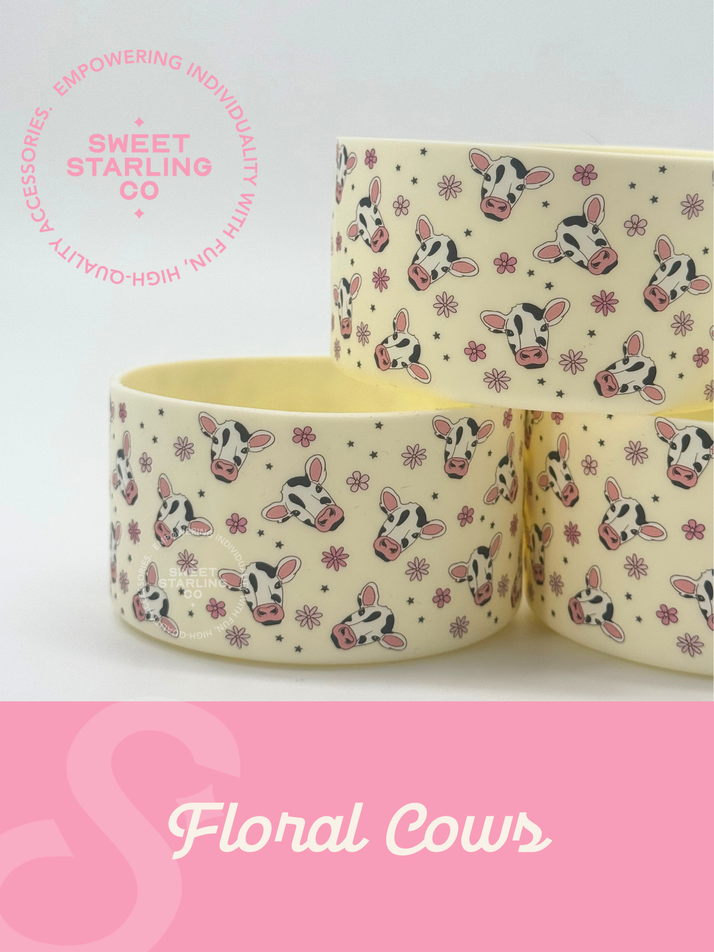 Floral Cows Tumbler Boots