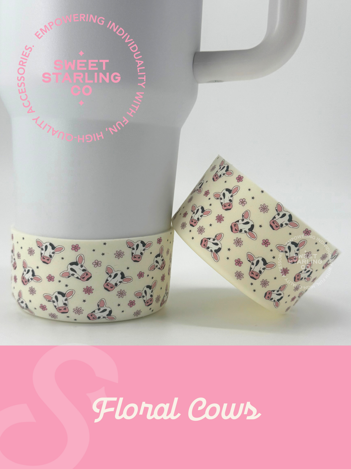 Floral Cows Tumbler Boots