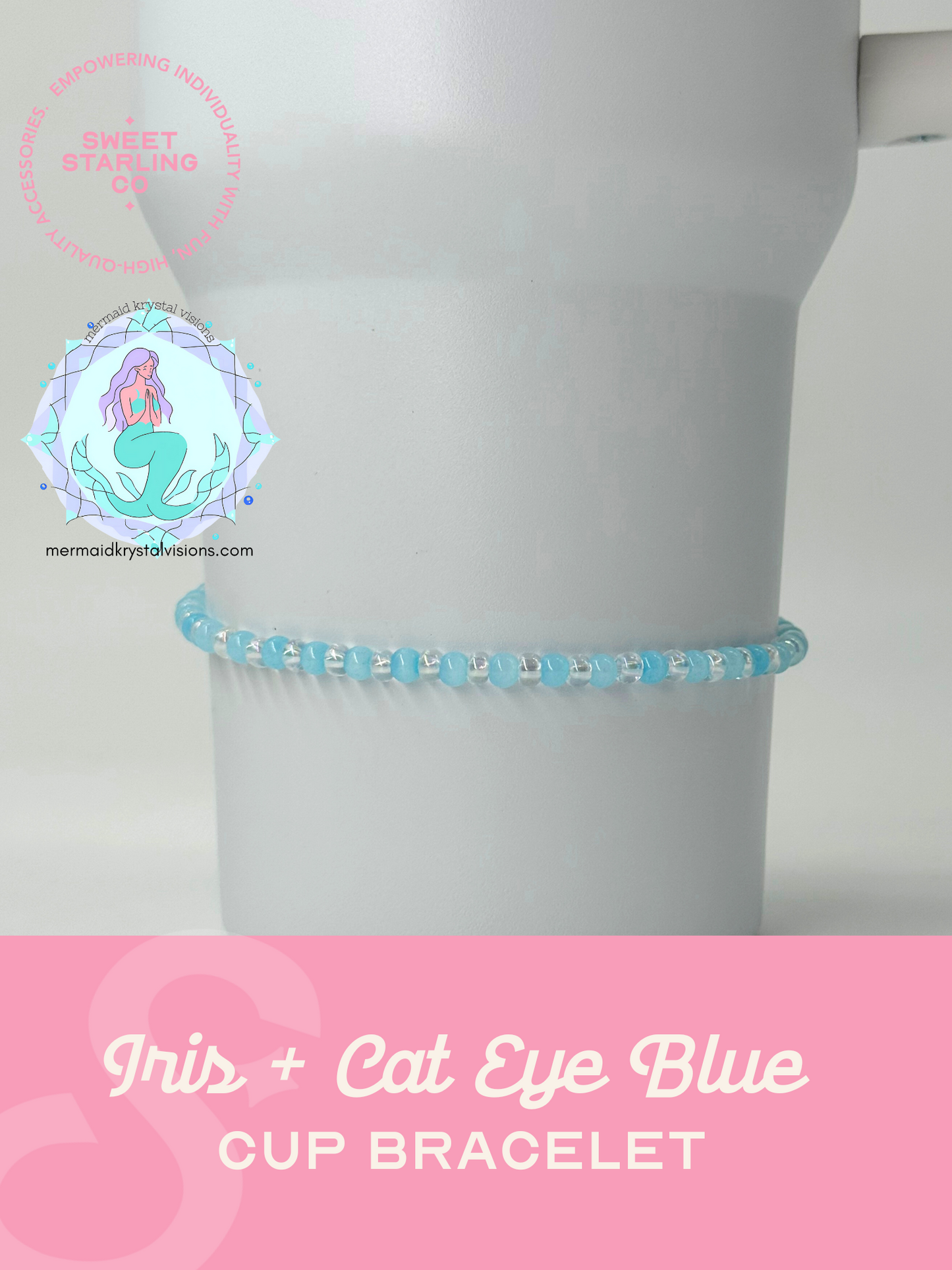 Iris + Cat Eye Blue Cup Bracelet