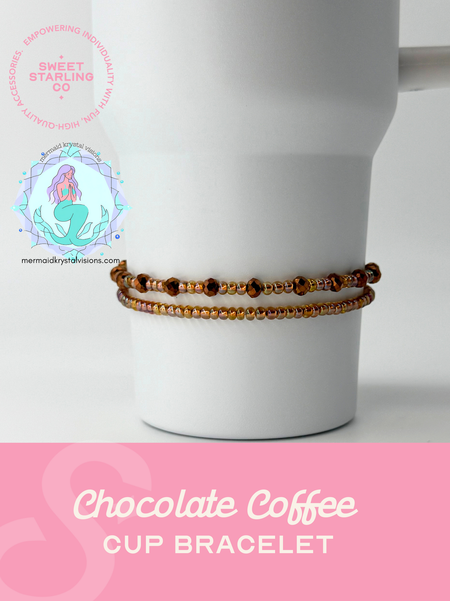 Chocolate Coffee Stack Cup Bracelet