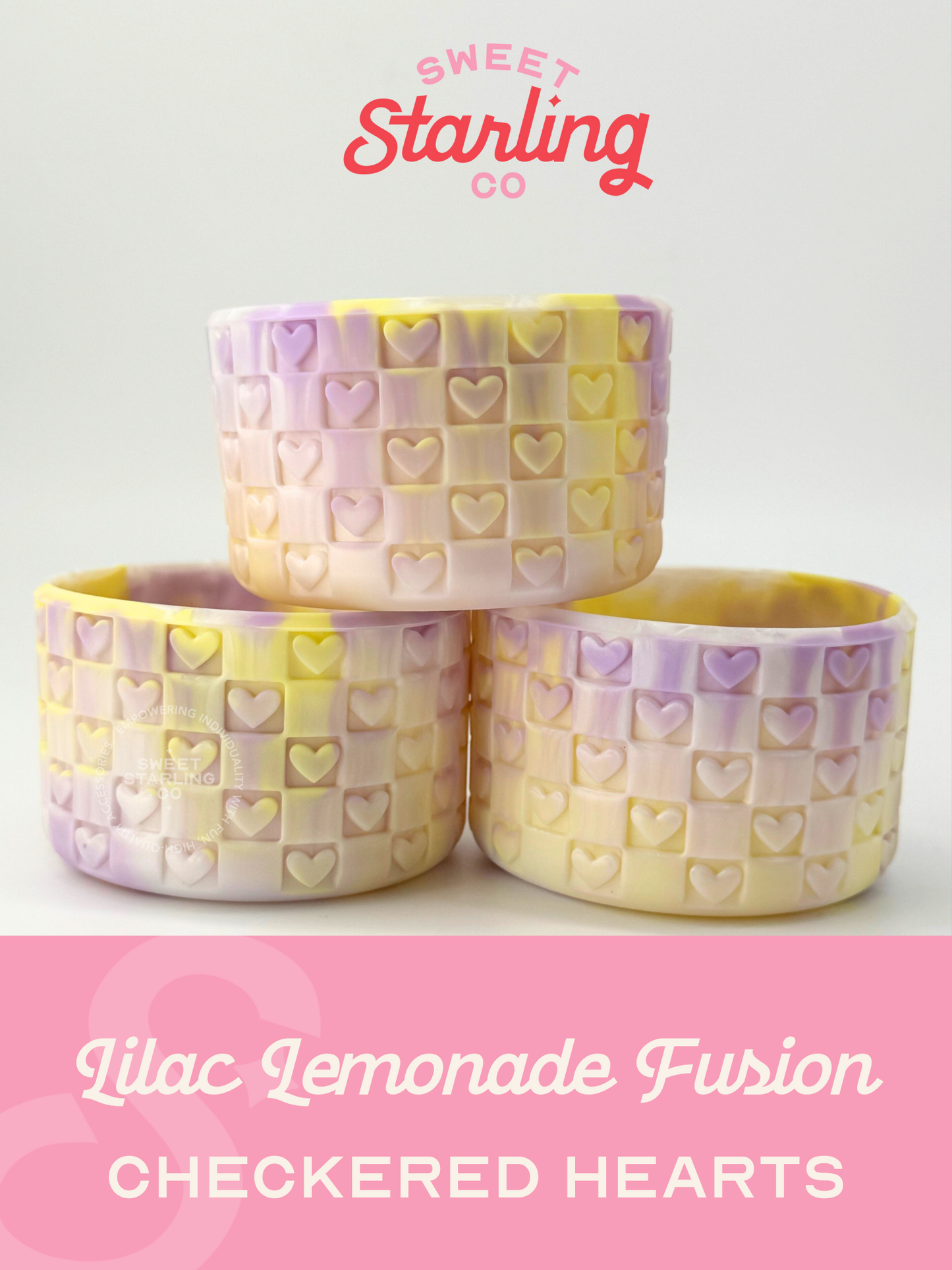 Checkered Hearts Tumbler Boots: Lilac Lemonade Fusion