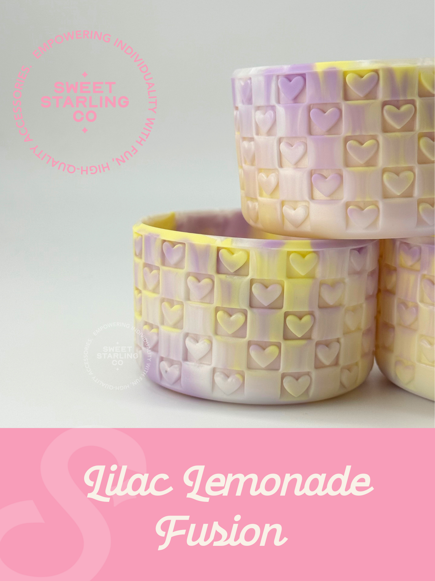 Checkered Hearts Tumbler Boots: Lilac Lemonade Fusion