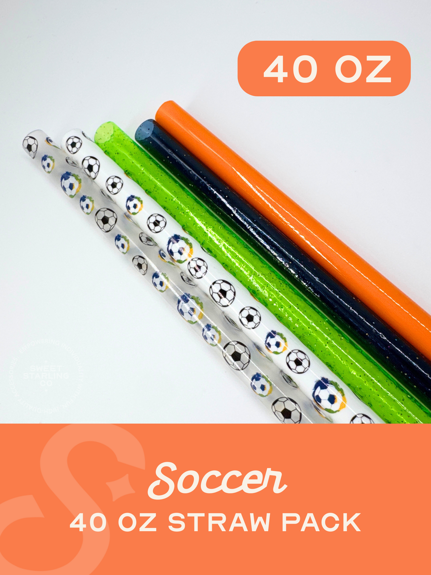 Soccer 40 oz Straw Pack