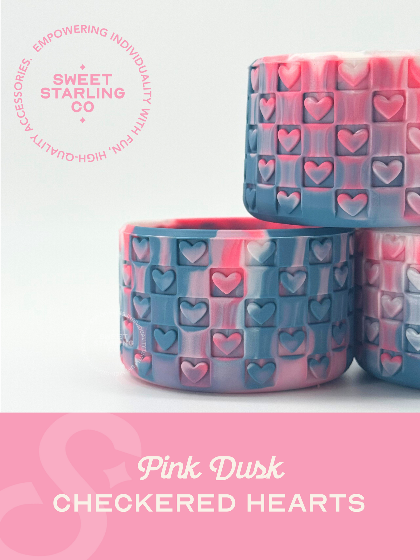 Checkered Hearts Tumbler Boots: Pink Dusk
