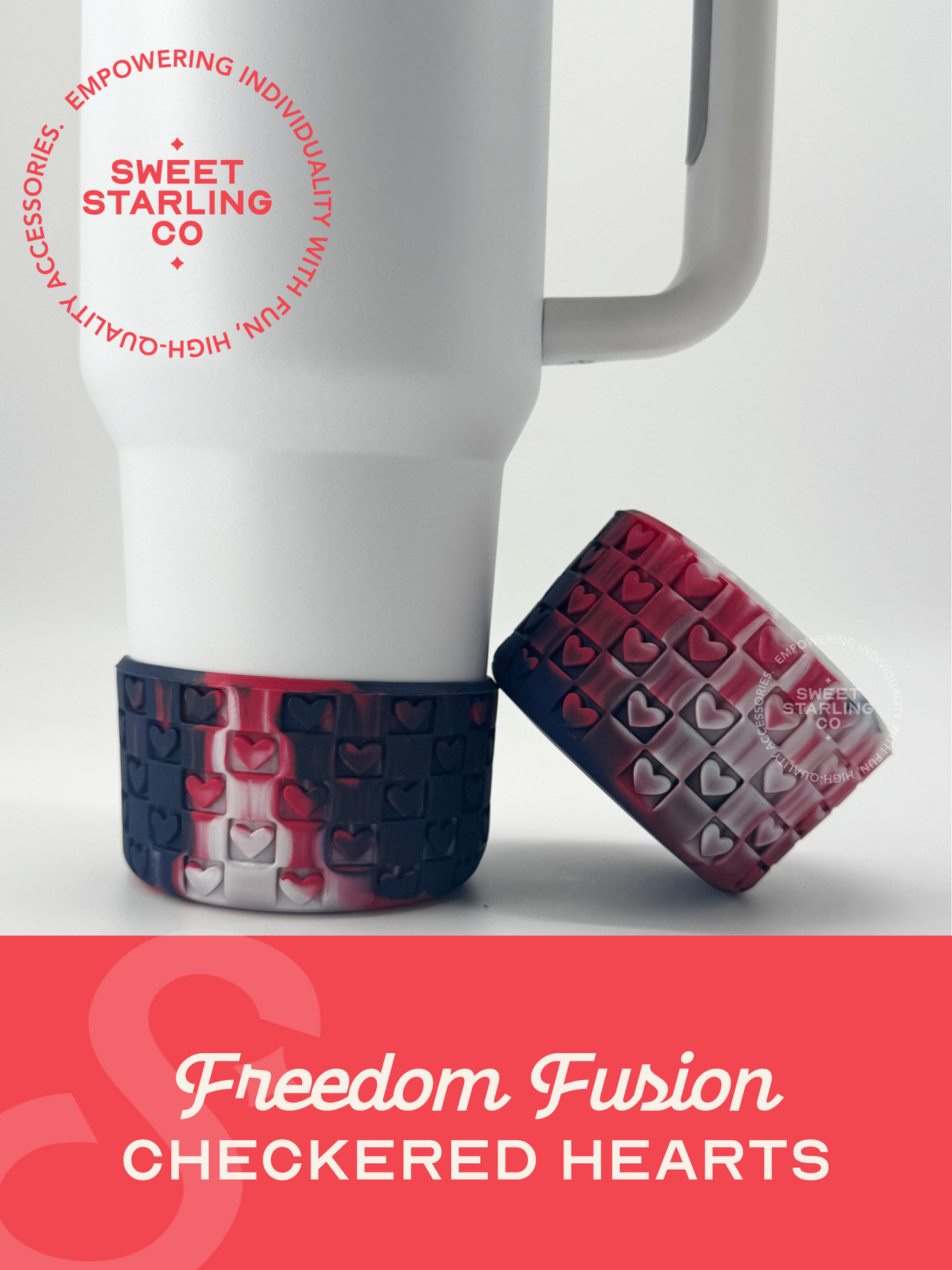 Checkered Hearts Tumbler Boots: Freedom Fusion
