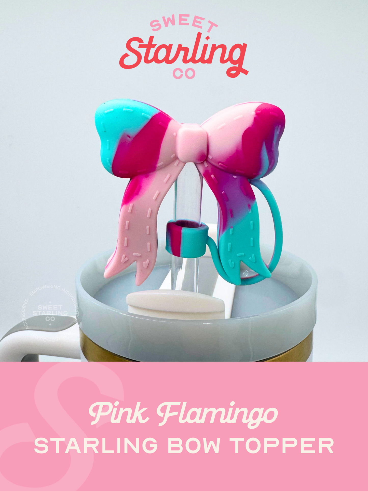 The Starling Straw Topper- Pink Flamingo