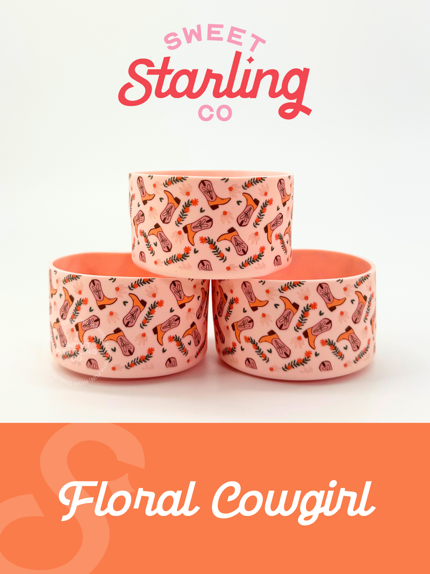 Floral Cowgirl Boots Tumbler Boots
