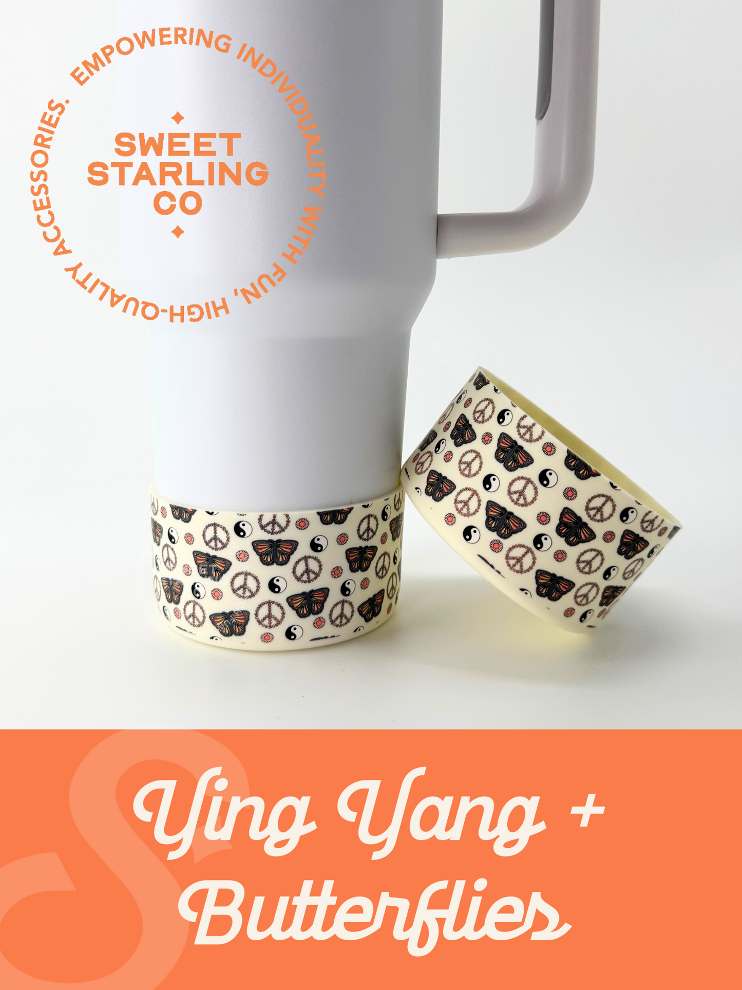 Ying Yang + Butterflies Tumbler Boots