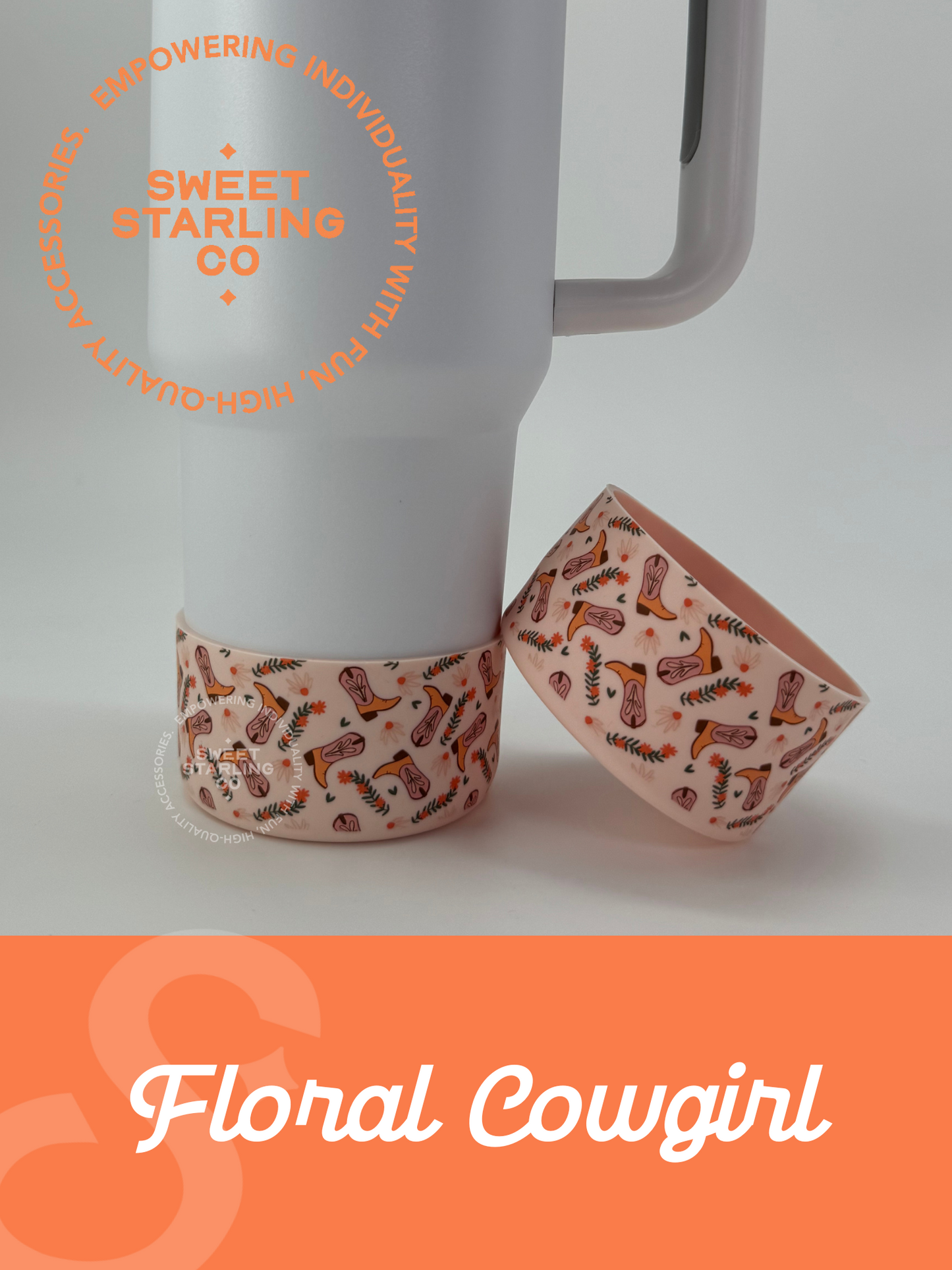 Floral Cowgirl Boots Tumbler Boots