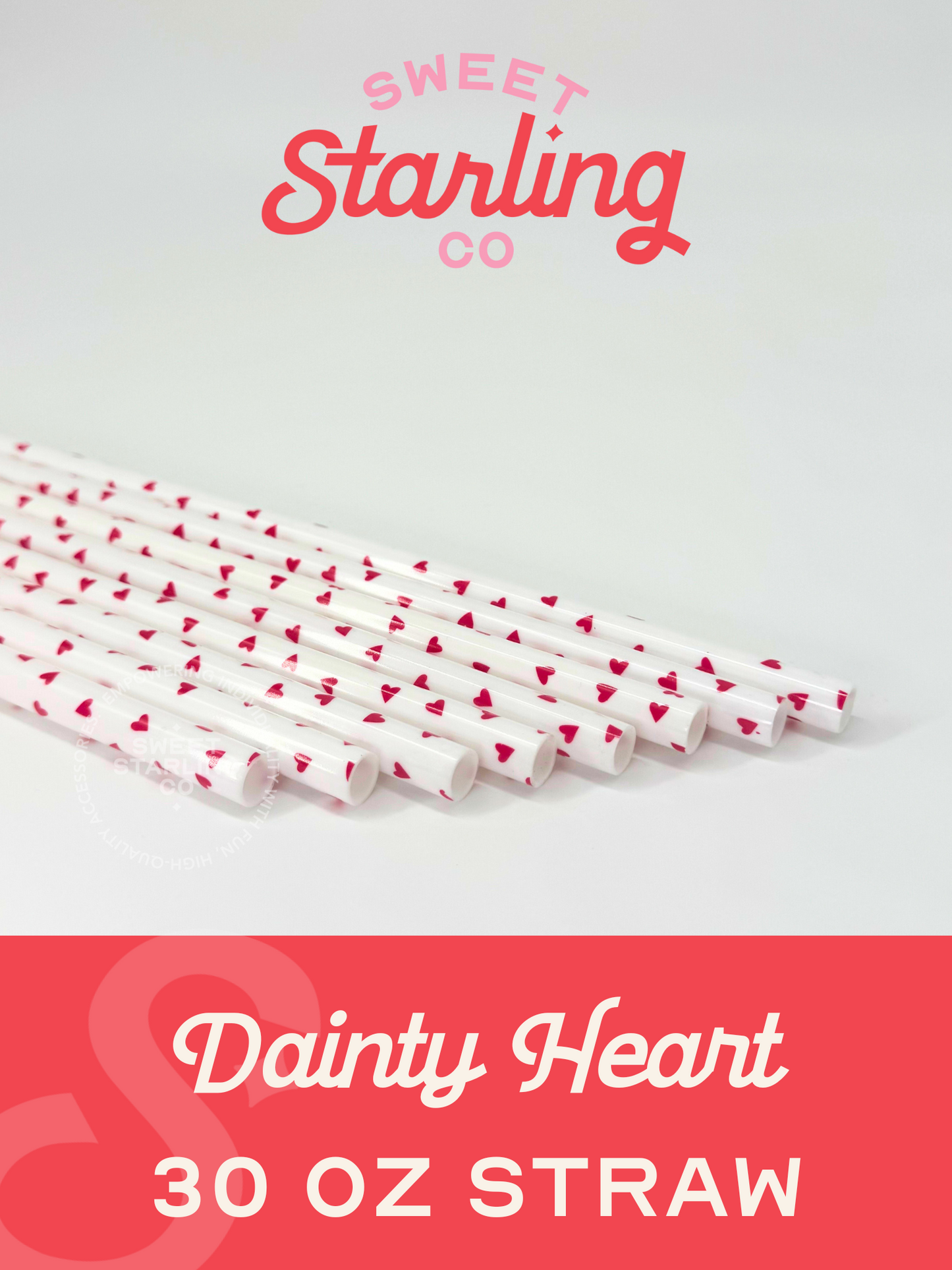 Dainty Heart 30 oz Reusable Straws- Wide Fit