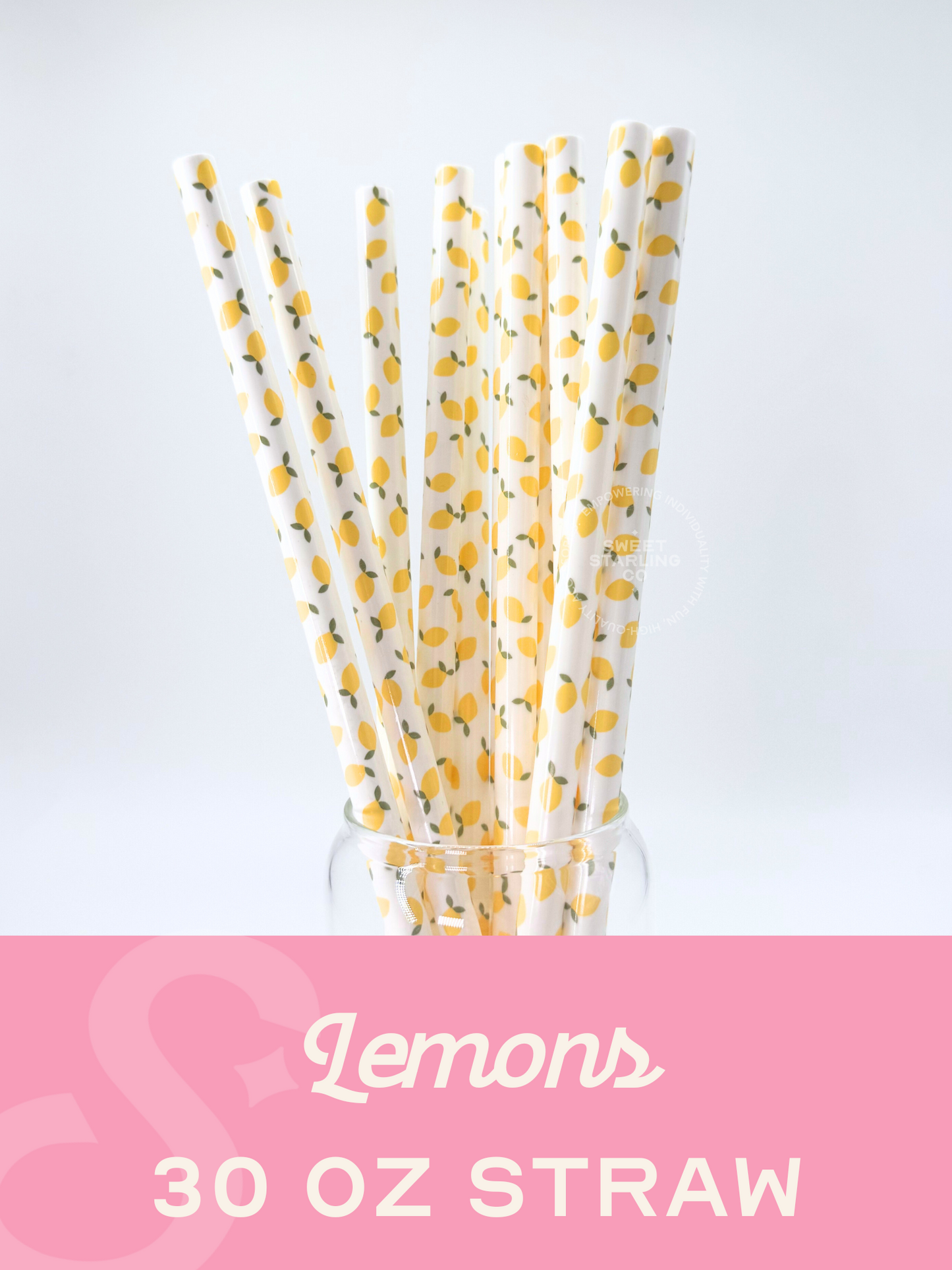Lemon 30oz Reusable Straws- Wide Fit