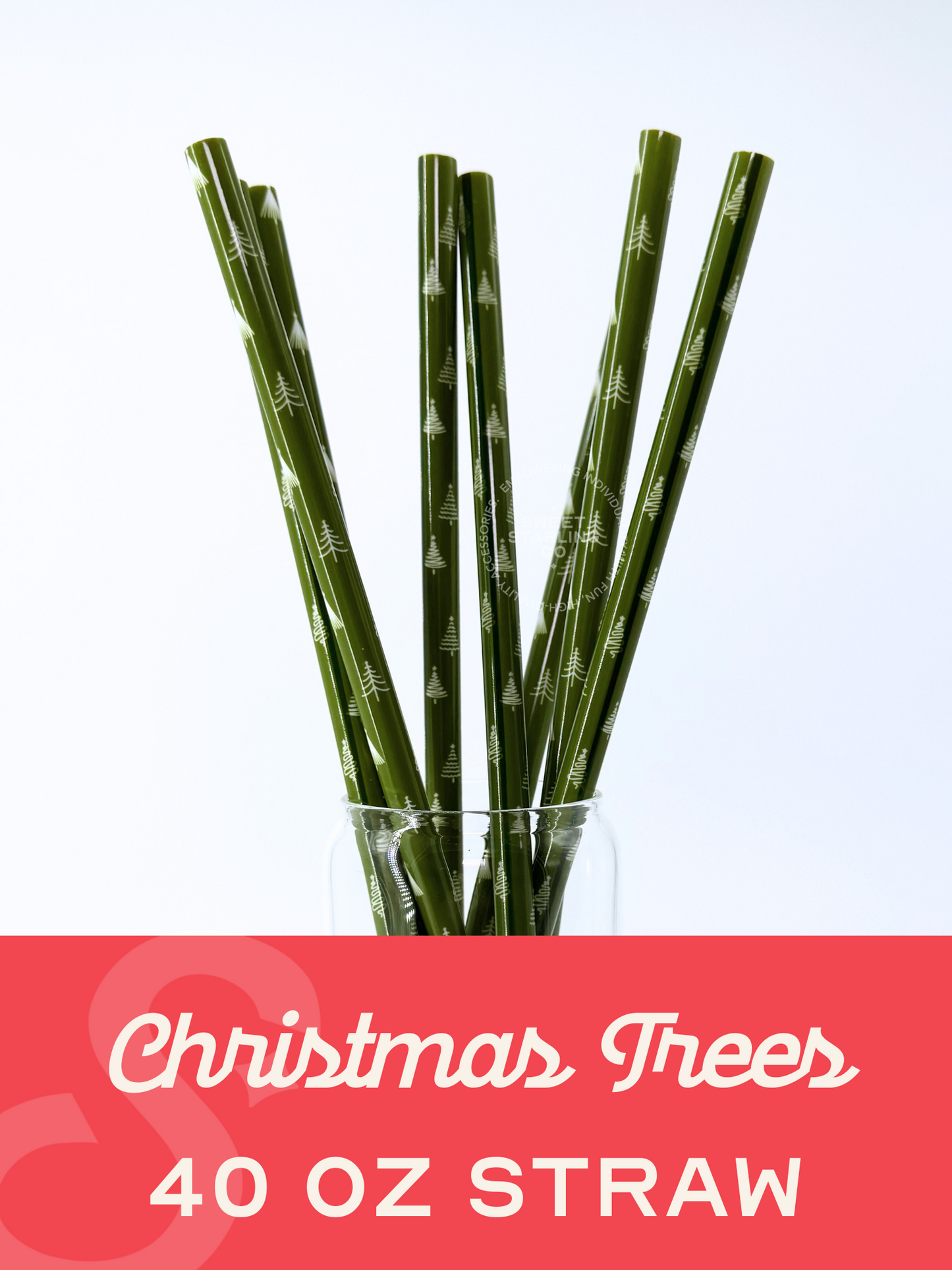 Christmas Trees 40 oz Reusable Straws- Wide Fit