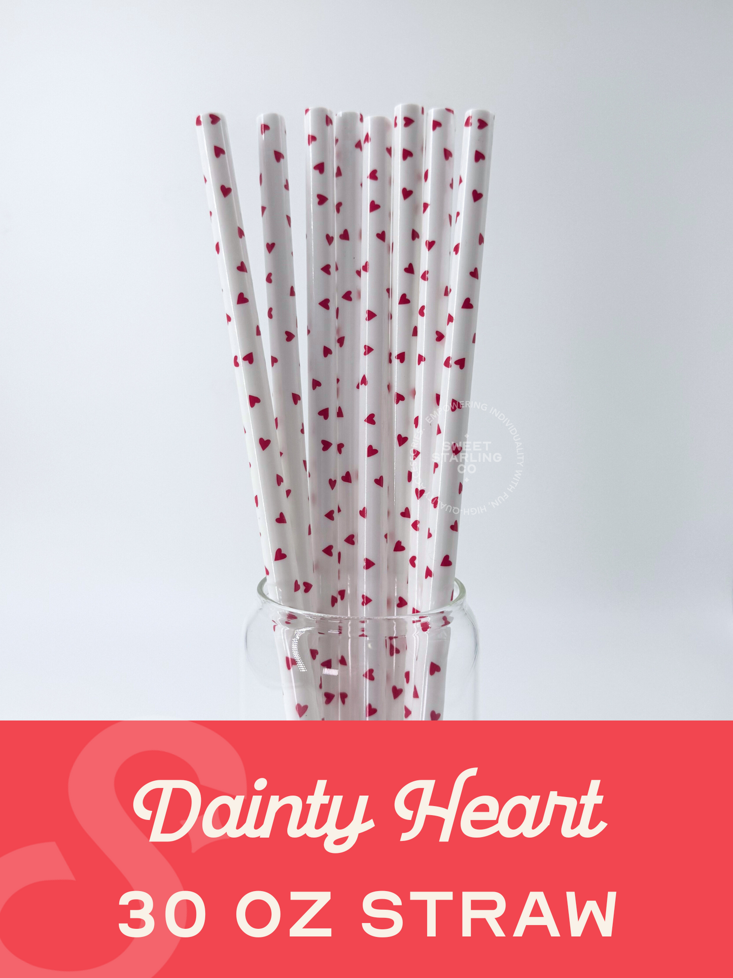 Dainty Heart 30 oz Reusable Straws- Wide Fit