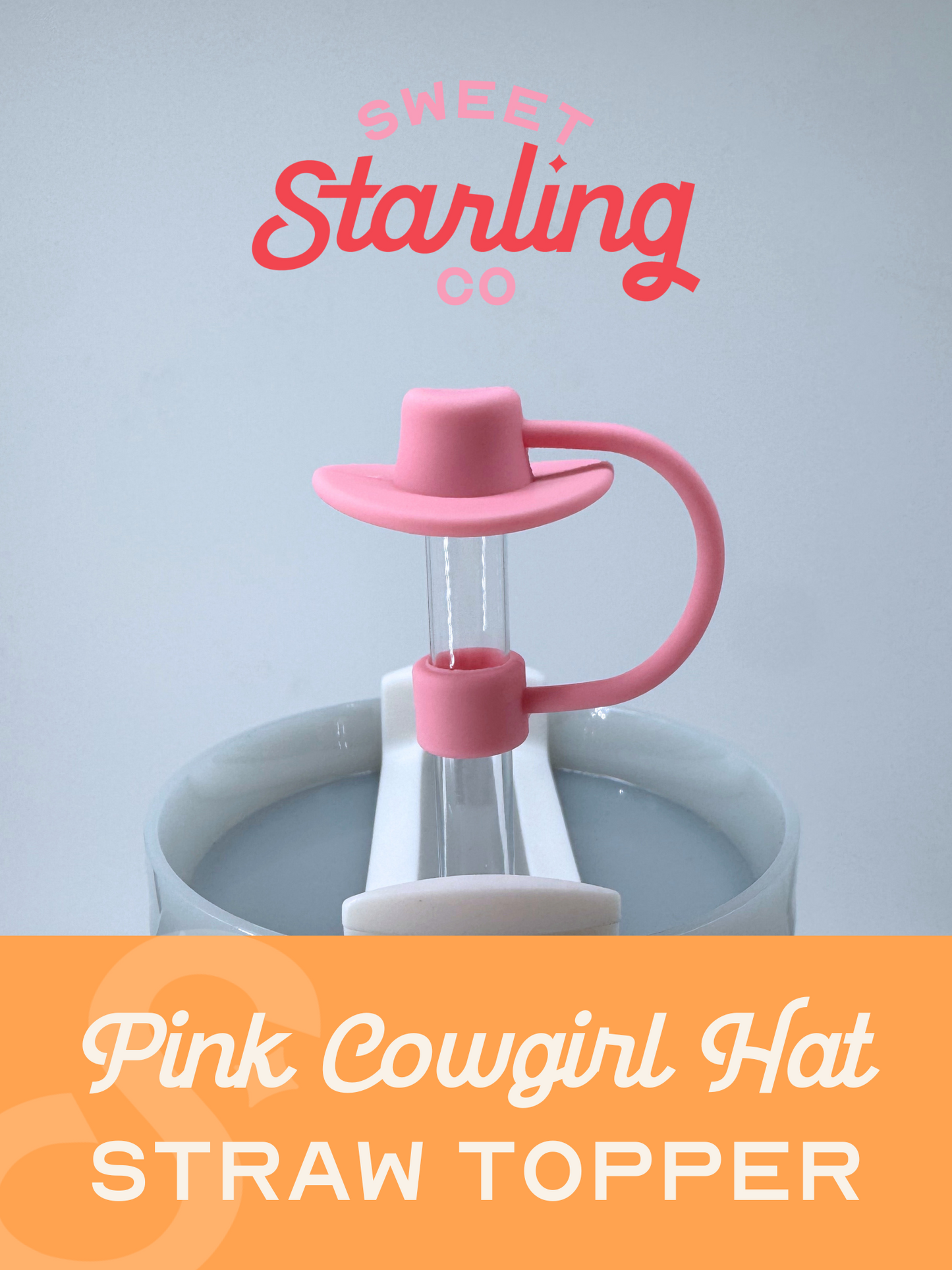 Pink Cowgirl Hat Straw Topper