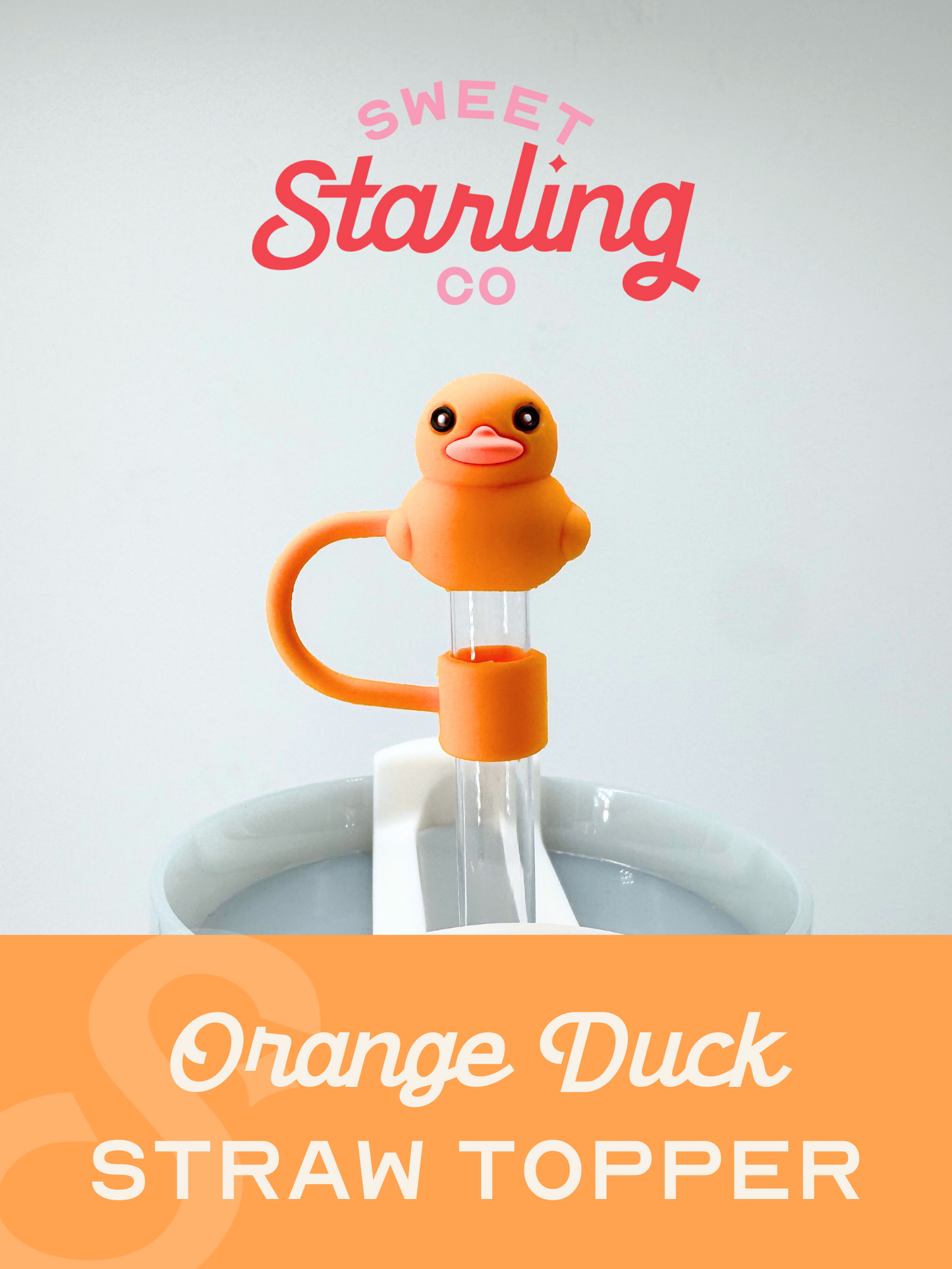 Orange Duck Straw Toppers