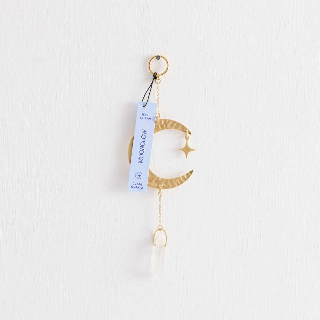 Moonglow Clear Quartz Crystal Wall Charm