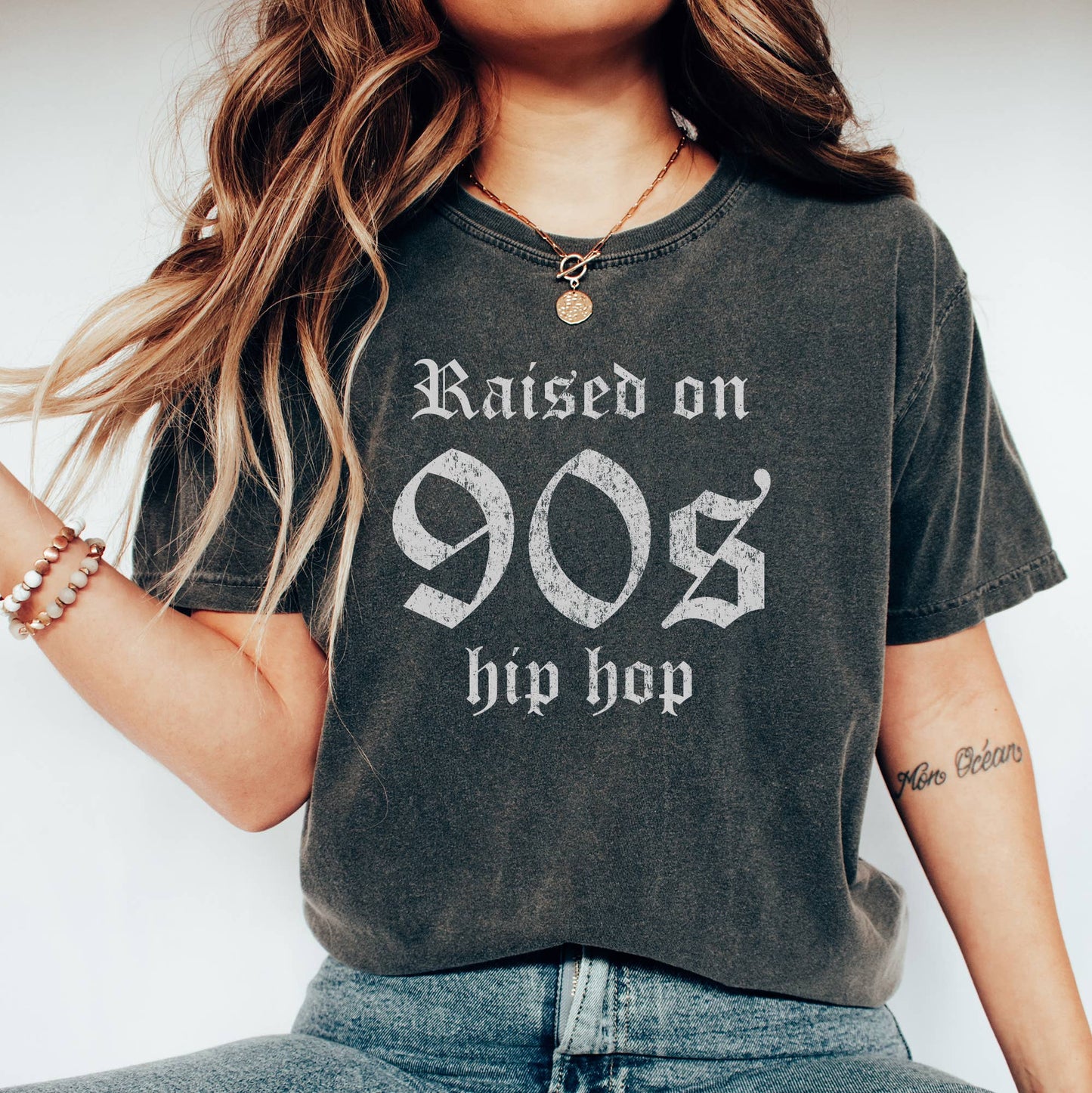 90s Hip Hop Graphic Tee, Raised on 90s Hip Hop Shirt: Medium