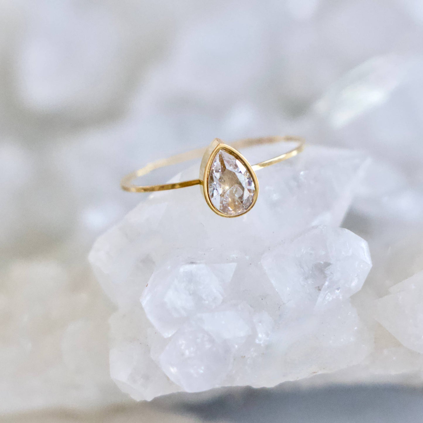 Zircon Teardrop Ring - Waterproof