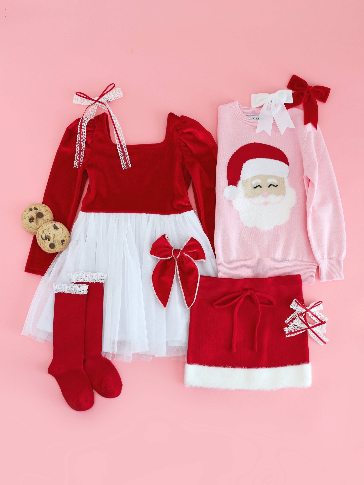 Santa Baby Lace Top Knee High Socks: 4-6 YEARS