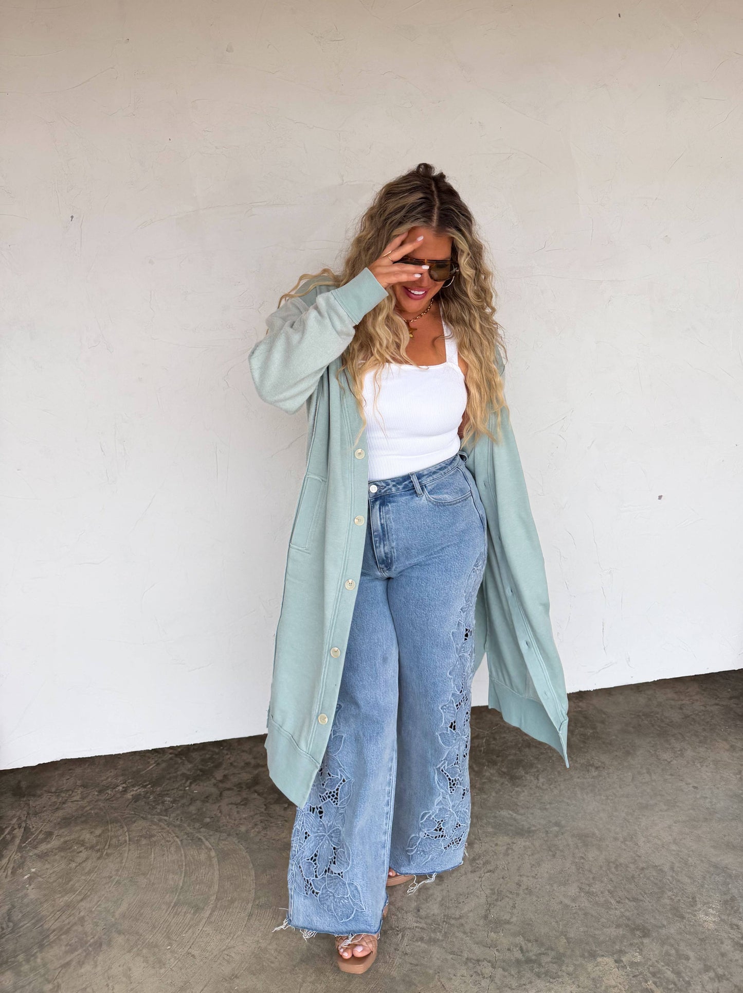 SPRING DESI SWEATSHIRT CARDIGAN: YELLOW