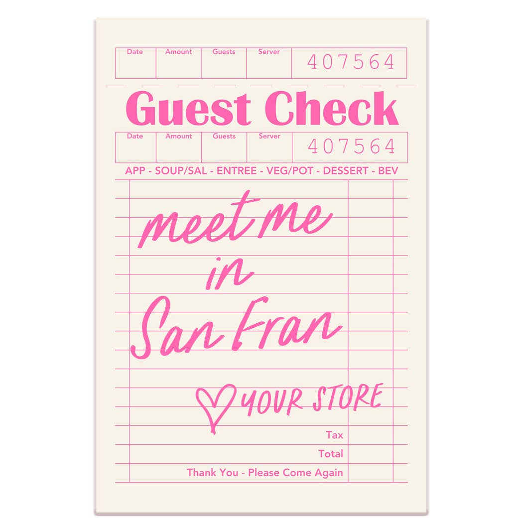 Guest Check Sticker Decal, Custom Sticker: Purple