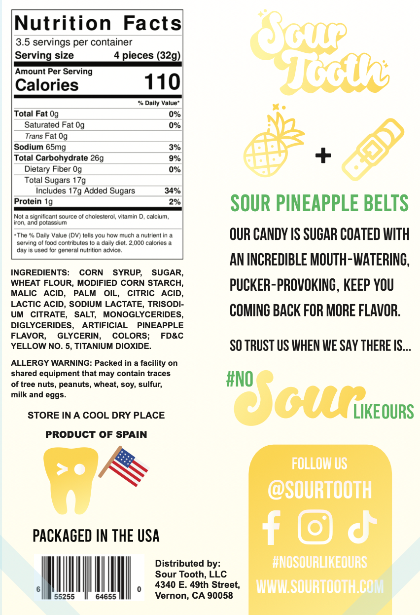 Sour Pineapple Belts