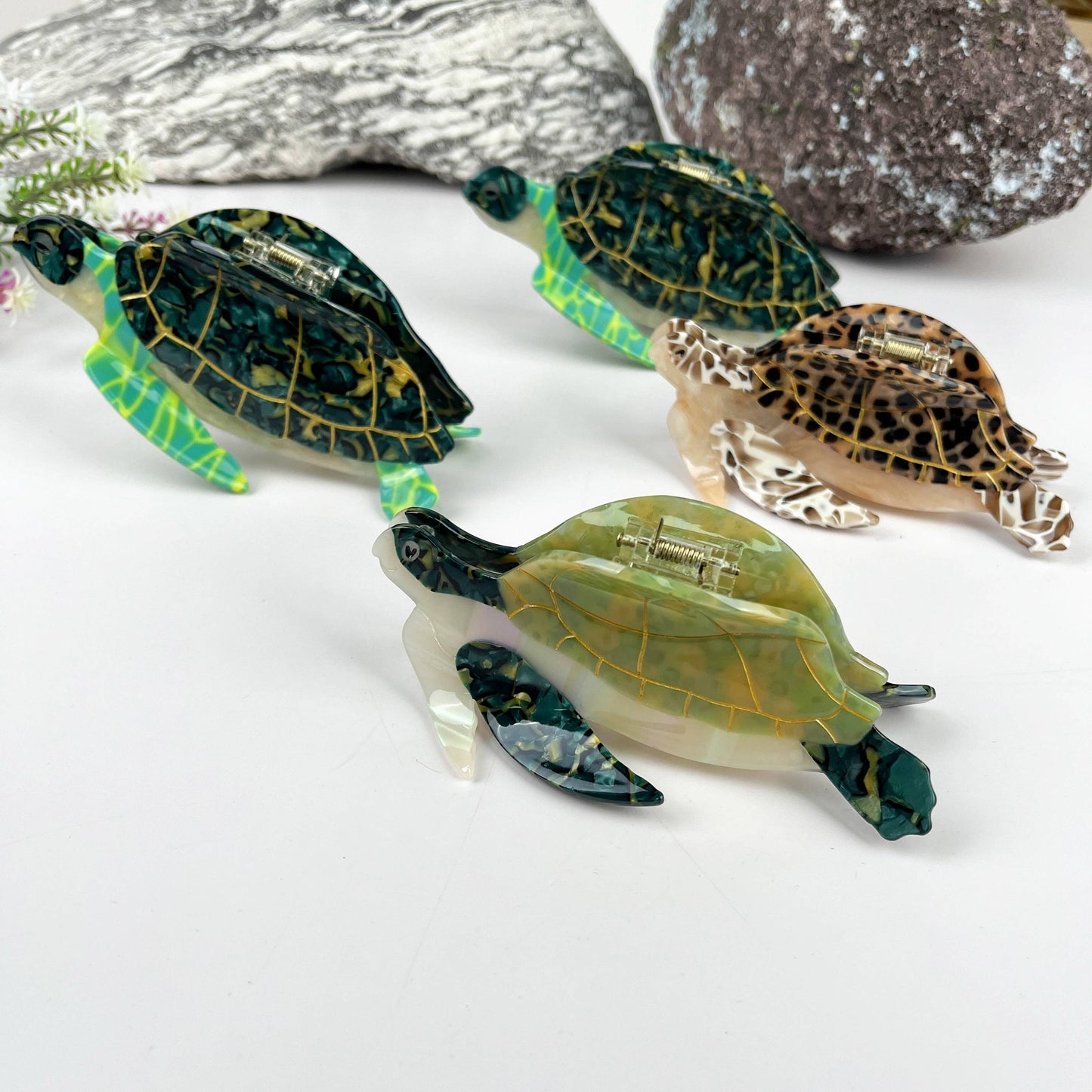 Ocean Turtle Hair Claw Clip: Green