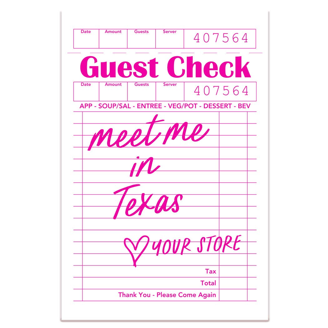 Guest Check Sticker Decal, Custom Sticker: Purple
