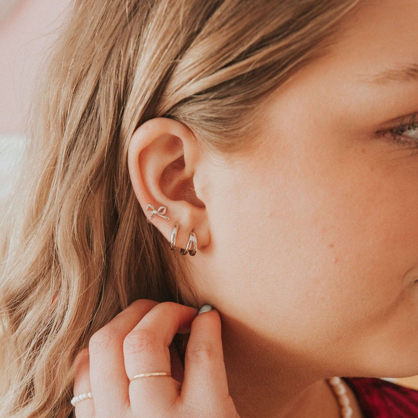 Ella Bow Studs: Silver