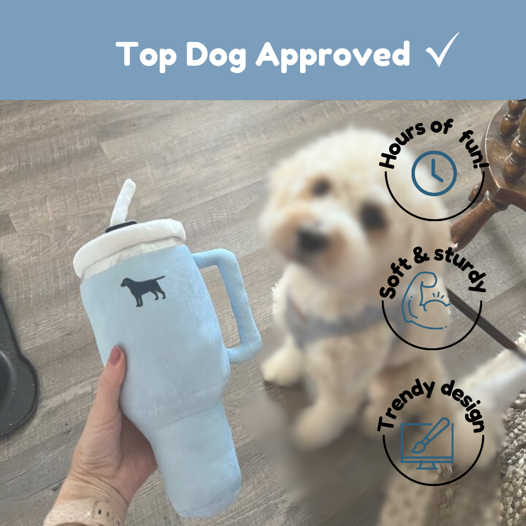 PUPROAR Pup Cup Tumbler Plush Squeaker Dog Toy: Mint Green