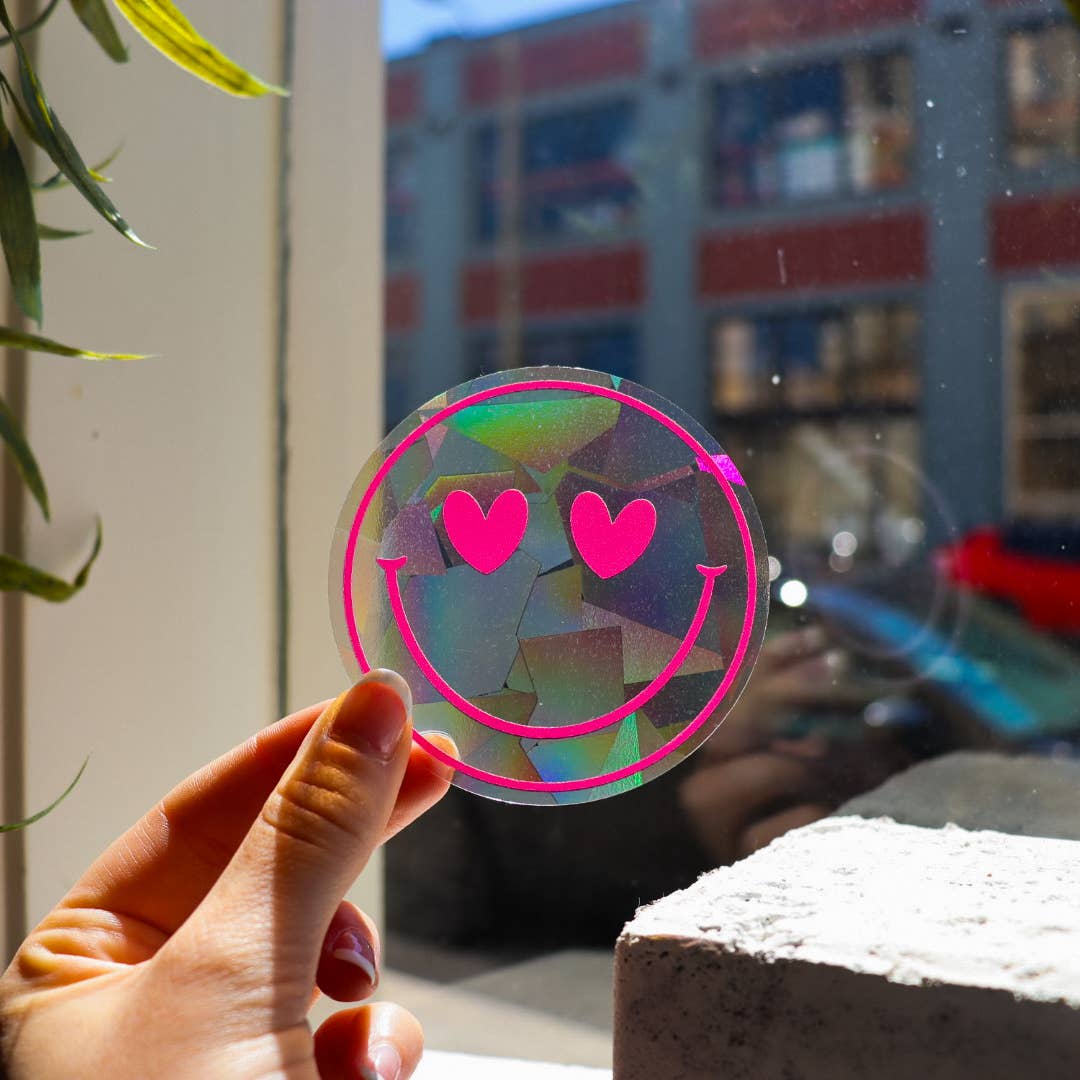Heart Eyes Smiley Face Mini Suncatcher