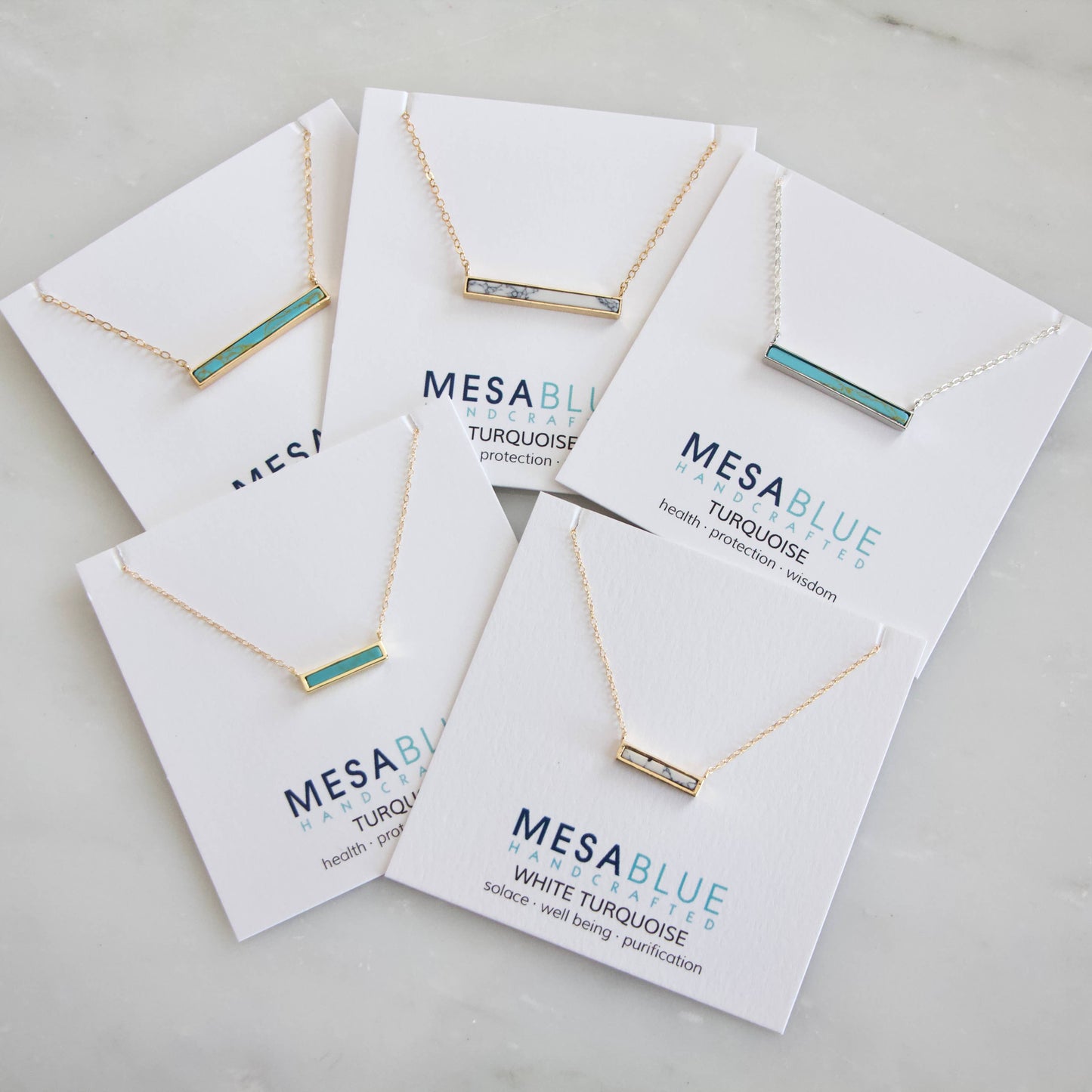 Turquoise, White Turquoise Bar Necklace: Turquoise Gold Filled / 16 inches