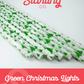 Green Christmas Trees 40 oz Reusable Straws- Wide Fit