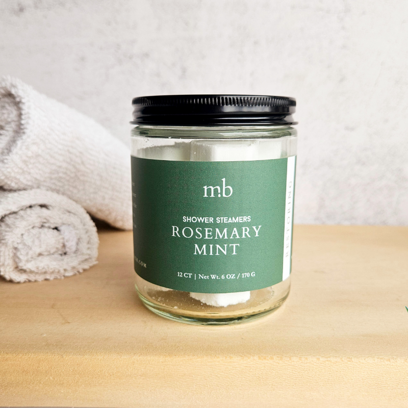 12ct Mini Shower Steamer Jars | Aromatherapy: Rosemary Mint