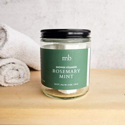 12ct Mini Shower Steamer Jars | Aromatherapy: Rosemary Mint