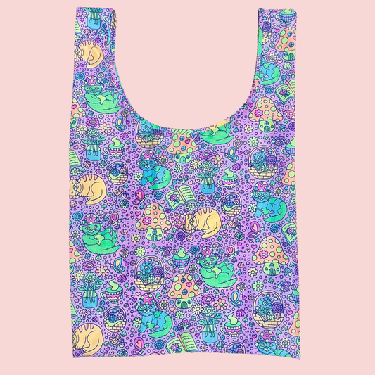 Spring Cottagecore Nylon Foldable Tote Bag