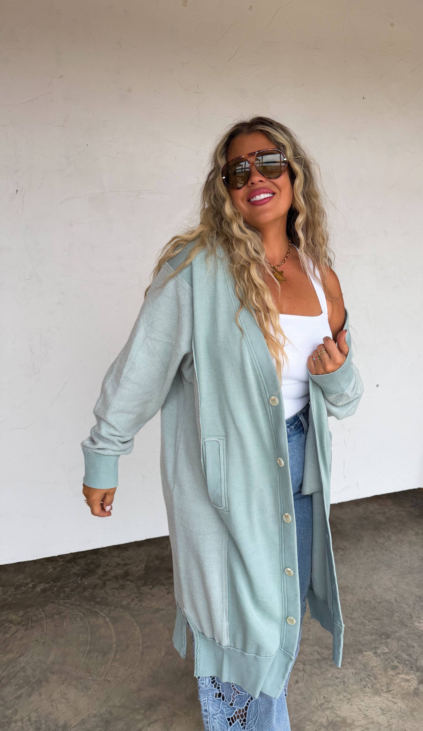 SPRING DESI SWEATSHIRT CARDIGAN: YELLOW
