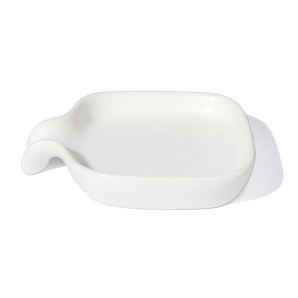 White Drip Ceramic Dish