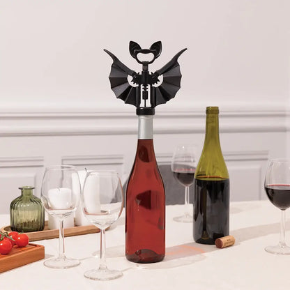 Vino Novelty Bat Wine and Bottle Opener w/wings