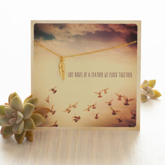 Carded Gift Necklace - Feather