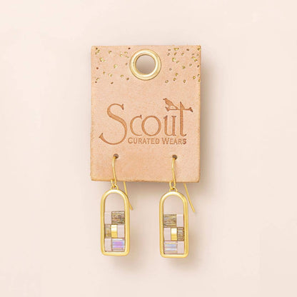 Good Karma Miyuki Frame Earring - Blush/Topaz/Gold