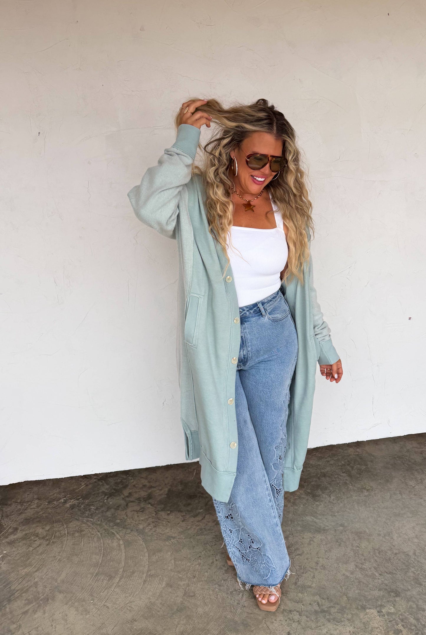 SPRING DESI SWEATSHIRT CARDIGAN: LAVENDER