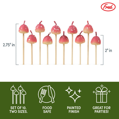 Woodland Wicks - Mushroom Birthday Candles - Set of 10